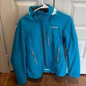 Patagonia Rain Jacket. Teal/Blue/Orange
